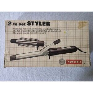 Vintage Pomtrex Curling Iron / Curling Brush 2 to Get Styler